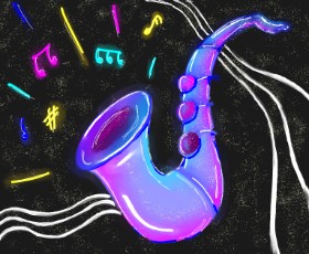 Drawing of Saxophone by Chewishou