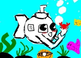 That One Llama の 潜水艦 の絵