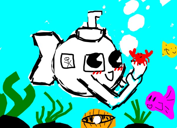 That One Llama の 潜水艦 の絵