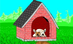 Flowerpot の 犬小屋 の絵