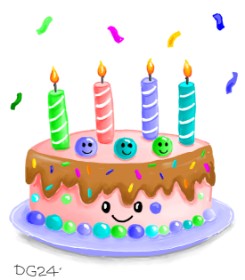 GreyhoundMama の 誕生日ケーキ の絵
