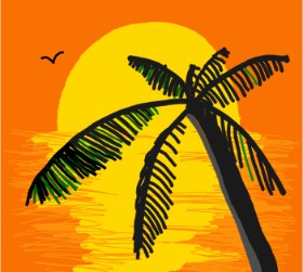 Loves の ヤシの木 の絵