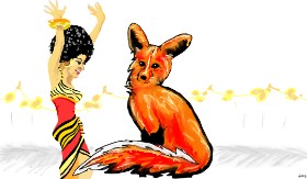 Fuchs-Zeichnung von Flowerpot