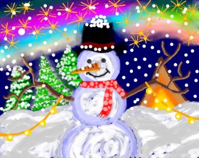 Nuz ha の 雪だるま の絵
