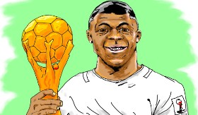 Flowerpot の Kylian Mbappé の絵