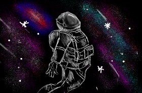 Рисунок на тему «Космонавт» — автор: Unknown