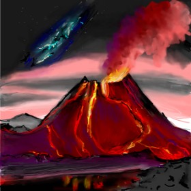 camay の 火山 の絵