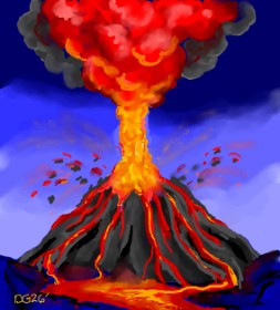 GreyhoundMama の 火山 の絵