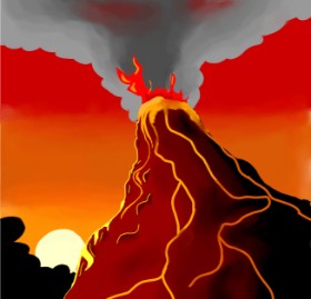 Hunter の 火山 の絵
