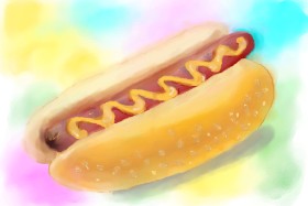 Drawing of Hotdog by Debidolittle