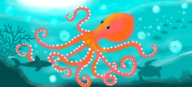 Drawing of Octopus by Debidolittle