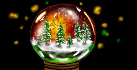 Рисунок на тему «Снежный шар» — автор: Eclat de Lune