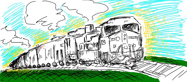 Drawing of Train by fizhii