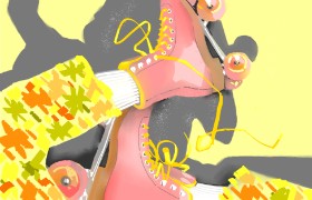 Moon の ローラースケート の絵