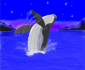 Monja の クジラ の絵