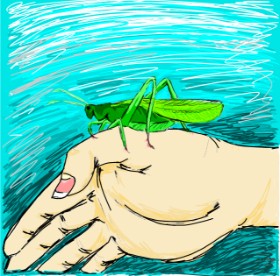 👽mint の バッタ の絵