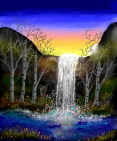 Рисунок на тему «Водопад» — автор: Leah