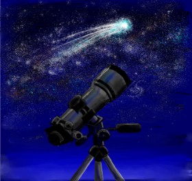 Fernrohr-Zeichnung von Andromeda