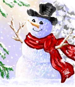 Thomas の 雪だるま の絵