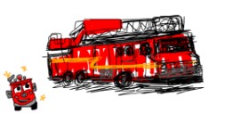 Snek の 消防車 の絵