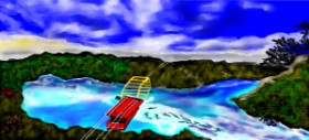 Çhåching の ケーブルカー の絵