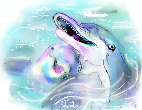Kai 🐾 の イルカ の絵