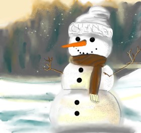 Drawing of Snowman by Pam