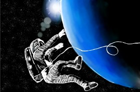 Drawing of Astronaut by Wizard
