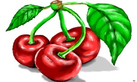 Flowerpot の さくらんぼ の絵