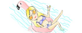 coconut の フラミンゴ の絵