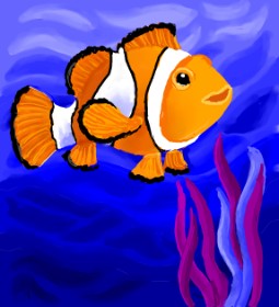 Drawing of Clownfish by GreyhoundMama