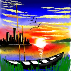 Sonnenuntergang-Zeichnung von Riya