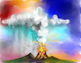 Kai 🐾 の 火山 の絵