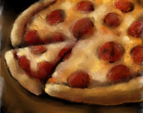 Audrey の ピザ の絵