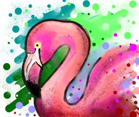Cookie の フラミンゴ の絵