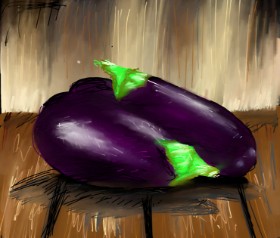 Drawing of Eggplant by Muni