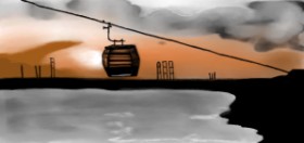 Çhåching の ケーブルカー の絵