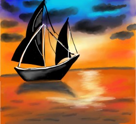 Drawing of Sailboat by Dreamer