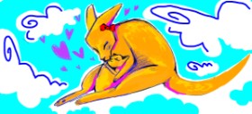 Drawing of Kangaroo by Hanaona
