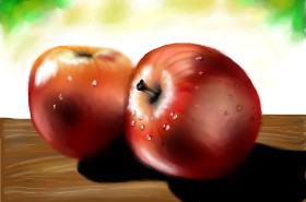 Рисунок на тему «Яблоко» — автор: RadiouChka🍉