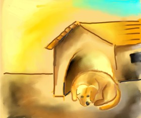Alexa の 犬小屋 の絵