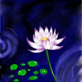 Drawing of Water lily by Batman