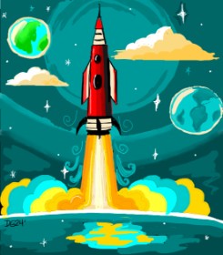 GreyhoundMama の 宇宙船 の絵