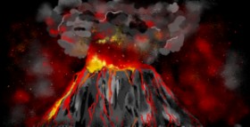 Eclat de Lune の 火山 の絵