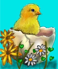 Drawing of Easter chick by Leah