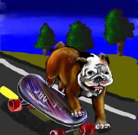 Drawing of Skateboard by Leah