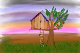 Рисунок на тему «Дом на дереве» — автор: Randar