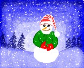 Cherri の 雪だるま の絵