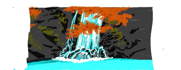 Wasserfall-Zeichnung von Helena