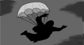 Drawing of Parachute by Swimmer